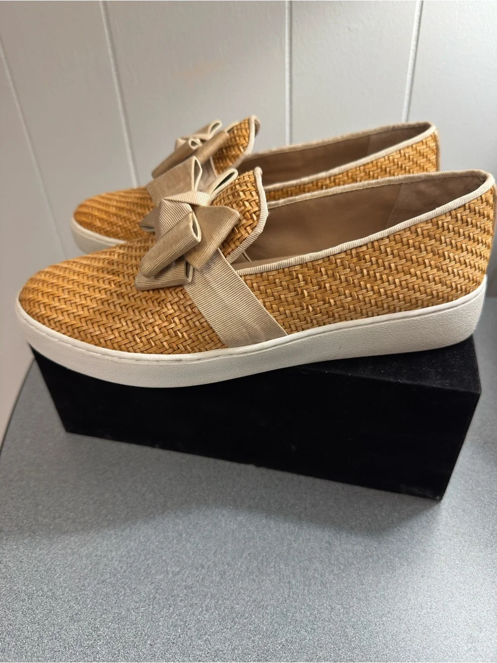 Michael Kors Collection Val Woven Bow Slip-On Sneaker